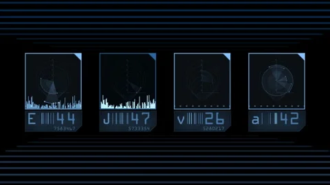 Futuristic Holographic Interface Display With Digital Graphs in Sci-Fi Style Stock Footage 309785566