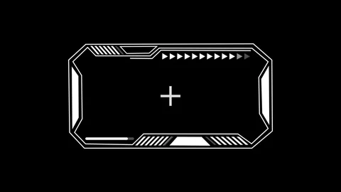 Futuristic holographic interface element displays cross hair and progress b.. Stock Footage 339751582