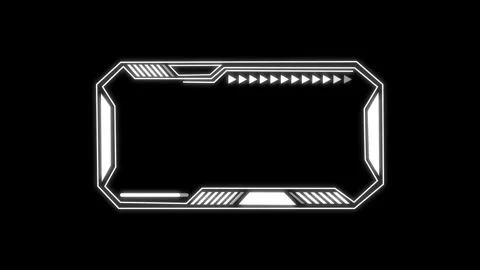 Futuristic holographic interface frame animated on black background with gl.. Stock Footage 339751586