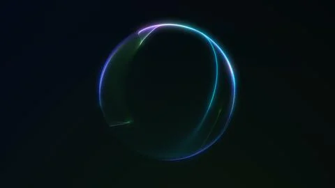 Futuristic holographic sphere with soft gradient light on dark background. .. Stock Illustration