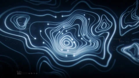 Futuristic Holographic Terrain environment HUD Video stock 336181053