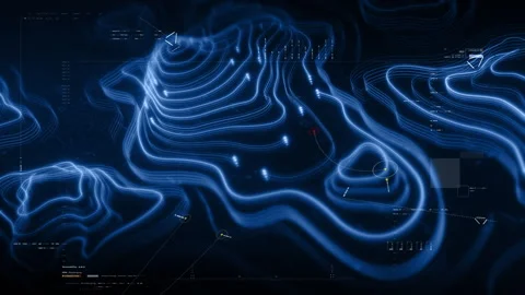 Futuristic Holographic Topographic Environment Stock Footage 331580486