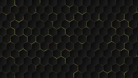 Futuristic Honeycomb Pattern with Subtle Golden Glow Stock Footage 315411478