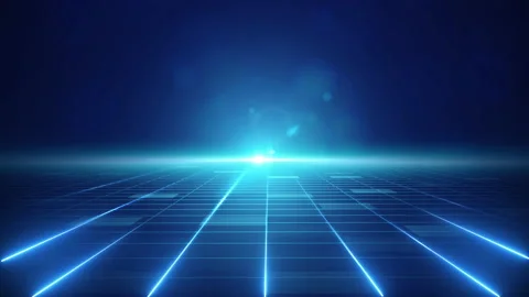 Futuristic horizon background with light and neon line Stock Footage 132229981
