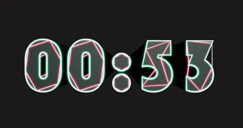 Futuristic Horizontal Countdown Timer with Glowing Neon Numbers. Stock Footage 280029567