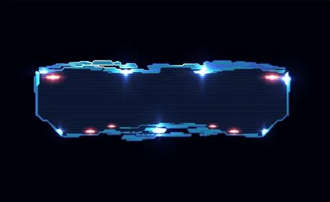 Futuristic horizontal frame, vector illustration for web design isolated on Stock Illustration