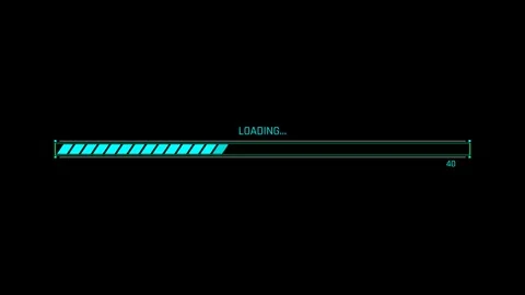 Futuristic Horizontal Loading Bar With Digital Progress Indicator Vídeos de archivo 344961014