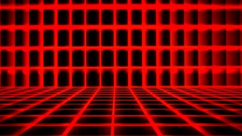 Futuristic Horizontal Red Grid Animation with Ray of Light Effect. Video stock 116393665