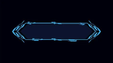 Futuristic horizontal shape border, Hud frame game target board, vector Illustrazione stock