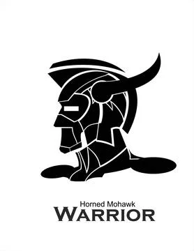 Futuristic horned warrior. Stock Illustration