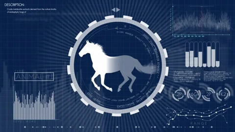 Futuristic Horse User Interface With Hud and Infographic Elements Stock Footage 244317148