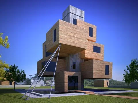 Futuristic house Stock Illustration