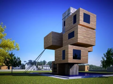 Futuristic house Stock Illustration