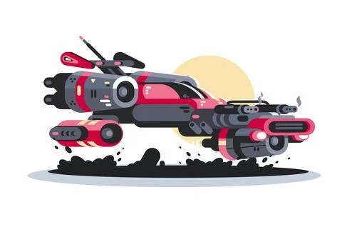 Futuristic Hover Car Stock Illustration
