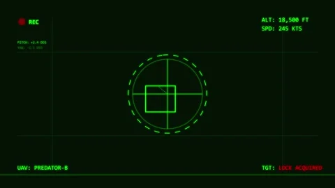 Futuristic HUD 02 Drone Target 4K Interface Loop Video stock 334804360