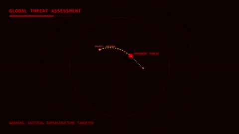 Futuristic HUD 03 Global Threat 4K Interface Loop Stock Footage 334804359