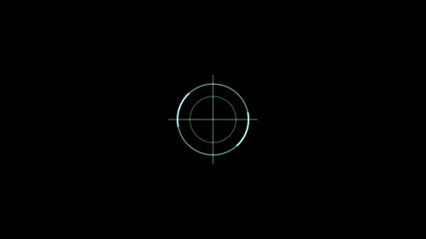 Futuristic HUD Aiming Interface with Cyan Crosshair Stock Footage 341708520