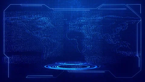 Futuristic HUD animation, background hi-tech shapes design Hologram Virtual Stock Footage 313653976