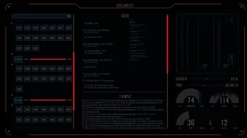 Futuristic HUD Animation of generic data with text area, UML diagram and 스톡 동영상 140916199