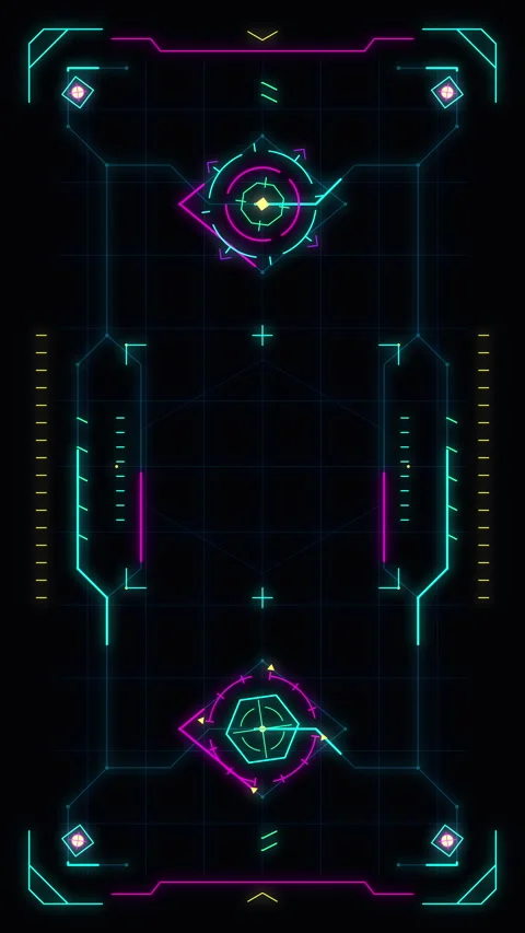 Futuristic hud animation loop hud elements design motion graphic vector Stock Footage 346545786