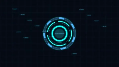 Futuristic HUD animation with rotating circles and data elements Stock Footage 344752163