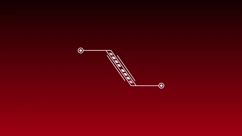 Futuristic hud callout title line target indicator on dark red gradient bg. 4k Видео 343987608