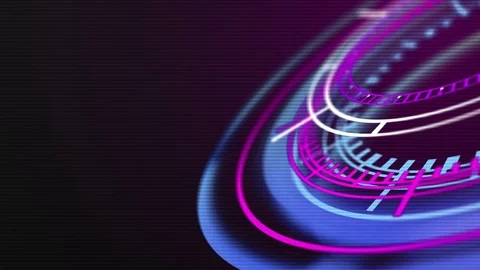 Futuristic HUD chronometer display, hologram elements. Stock Footage 70016698