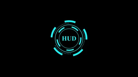 Futuristic hud circle interface animation with glowing blue neon light elem.. 库存影片 332722617