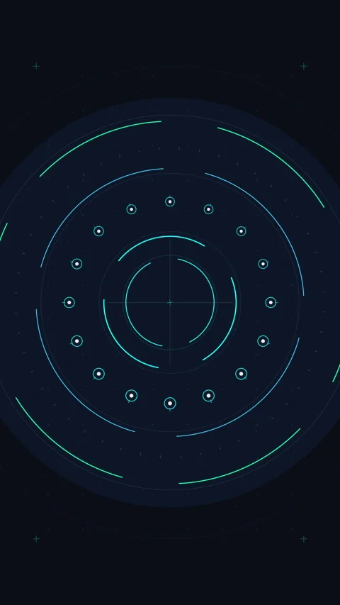 Futuristic HUD circle interface animation with glowing blue elements Stock Footage 346547369