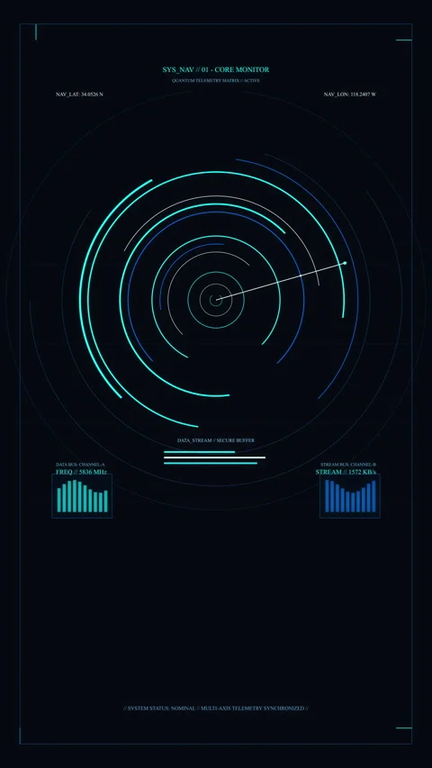 Futuristic hud circle interface, digital scanning radar, data visualization 動画素材 347568203