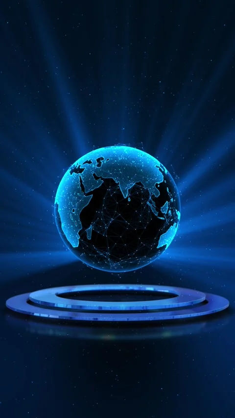 Futuristic HUD circle interfaces IoT Internet of Things Network globe. Digital t Stock Footage 342787290