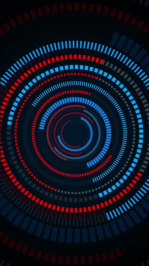 Futuristic HUD circle rotation elements on a black background. hologram Digital Stock Footage 312848707