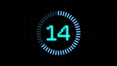 Futuristic HUD Circular Countdown Timer Animation with Digital Interface Video stock 330789272