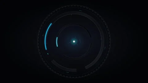 Futuristic hud circular interface animation with glowing blue data scanning.. Stock Footage 344858002