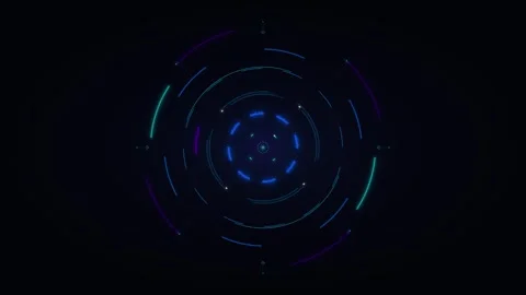Futuristic hud circular interface animation with glowing neon data rings an.. Stock Footage 344863307