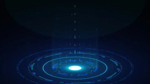 Futuristic hud circular interface with glowing data scanning beam and digit.. Stock Footage 337560981