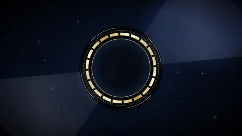 Futuristic hud circular interface with golden glow and rotating digital dat.. Stock-Footage 337553412