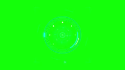 Futuristic hud circular interface with neon glow on green screen background.. Stock Footage 337555605
