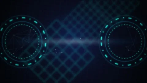 Futuristic HUD circular interface seamless loop motion background Stock Footage 344926525