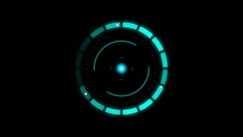 Futuristic hud circular interface with spinning digital target element and .. Stock Footage 345896257