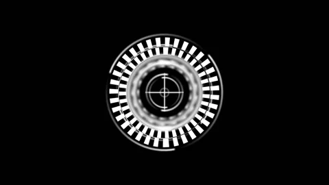 Futuristic HUD Circular Target Scanning Animation Stockbeeldmateriaal 347007166