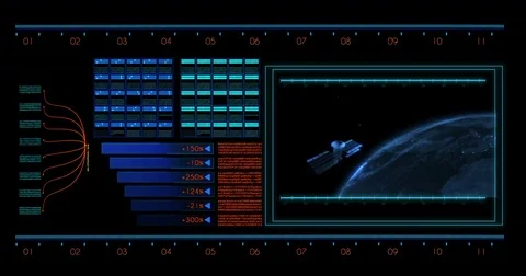 Futuristic Hud  with Computer Data Screen design element. Stock Footage 80101523