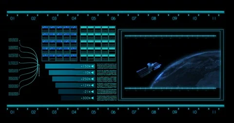 Futuristic Hud  with Computer Data Screen design element. Stock Footage 80101550