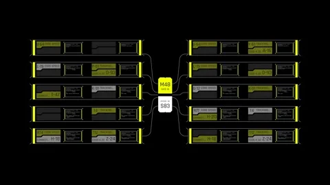 Futuristic HUD Core Speed Dashboard with Loading Server Nodes and Telemetry Stock Footage 339670373