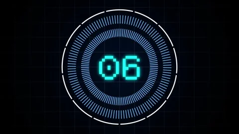 Futuristic HUD Countdown Timer 10 with Digital Interface Animation Stock Footage 330789408