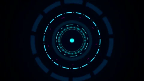 Futuristic HUD cyber circle motion graphics animation loop Stock Footage 346234572