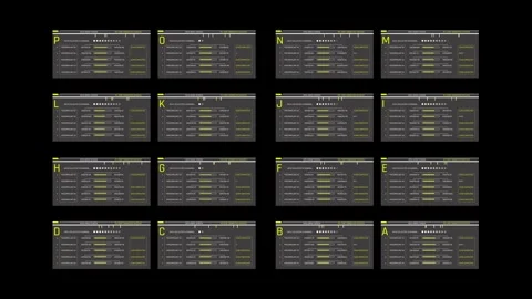 Futuristic HUD Dashboard with Alphanumeric Data Array Processing on Black Stock Footage 339670403