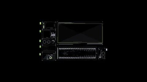 Futuristic HUD dashboard with complex infographic panel Stock Footage 284464204