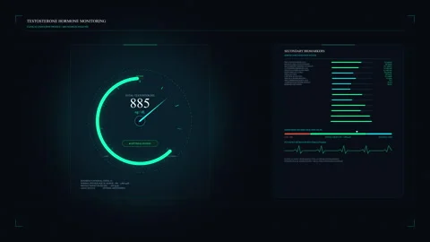 Futuristic hud dashboard interface loop with neon digital data graphs Stock Footage 346868638