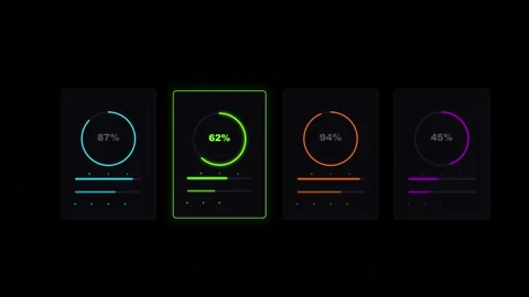 Futuristic HUD dashboard for product comparison and data analytics 库存影片 334694714